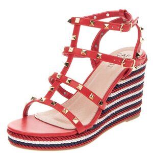 Brand new CAFFENERO Strappy Sandals US 9 Cage Design Studded Heel sandals